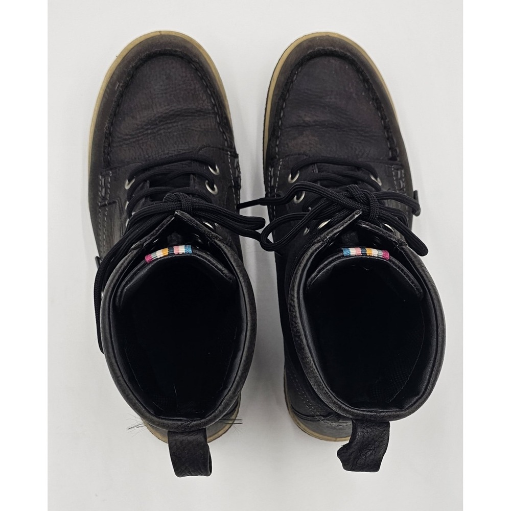 ECCO‎ Black Leather Lace Up Ankle Combat Boots – Women's Size 37 (US 6) - Picture 2 of 8